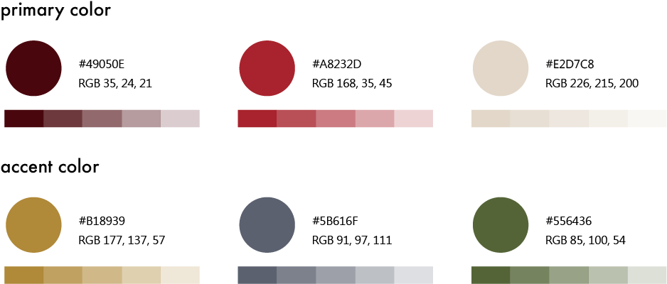 Colour palette for the Indigenous Cultural Museums platform: warm rice, traditional red, and woven brown